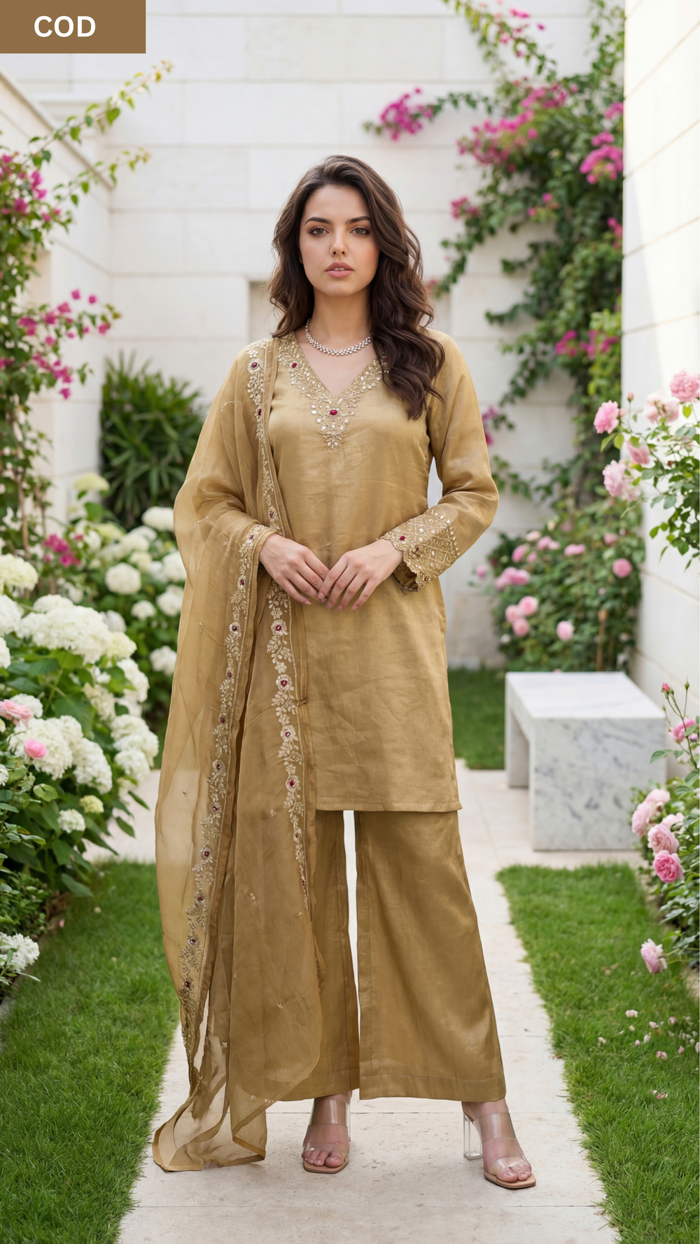 Golden Meadow Shimmer Suit Set