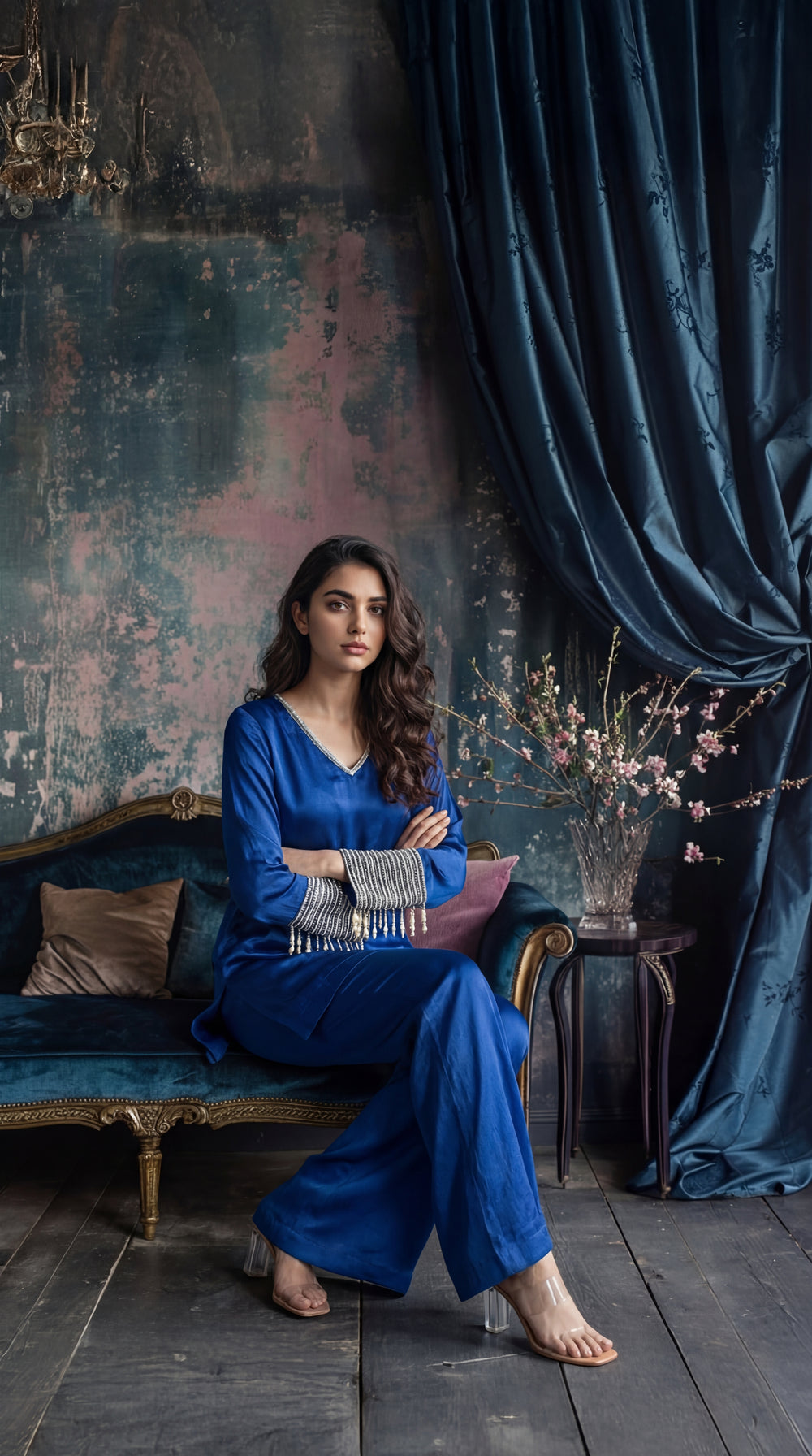 Blue Heirloom Silk Set