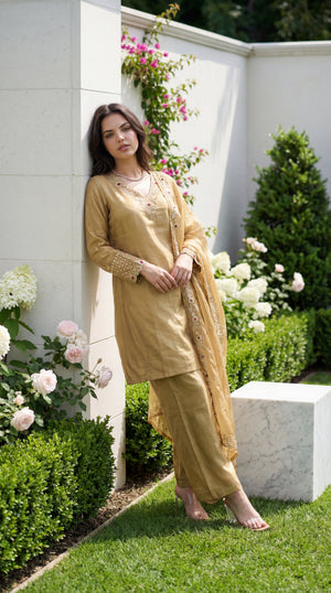 Golden Meadow Shimmer Suit Set