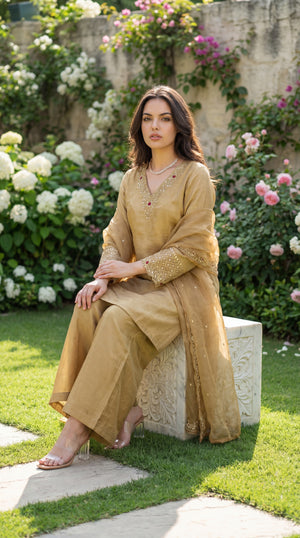 Golden Meadow Shimmer Suit Set