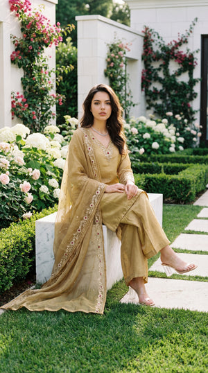 Golden Meadow Shimmer Suit Set
