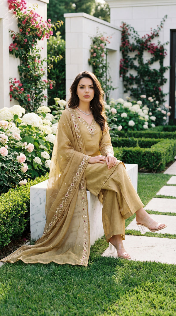 Golden Meadow Shimmer Suit Set