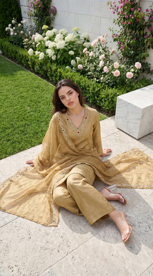 Golden Meadow Shimmer Suit Set
