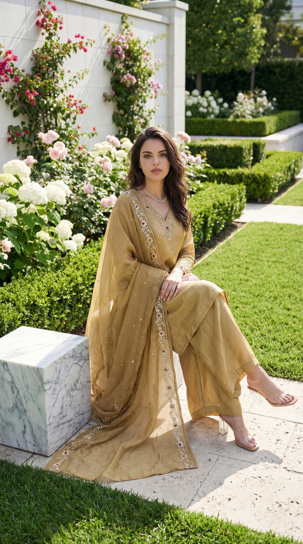 Golden Meadow Shimmer Suit Set