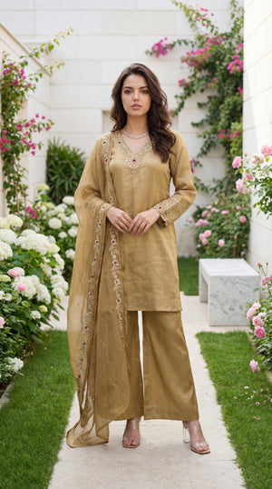 Golden Meadow Shimmer Suit Set