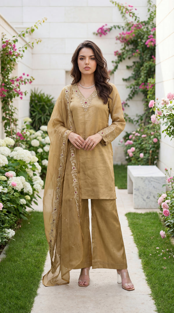 Golden Meadow Shimmer Suit Set