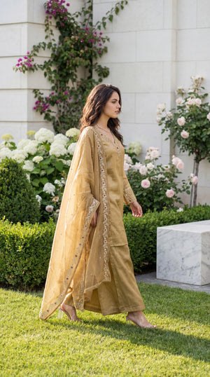 Golden Meadow Shimmer Suit Set