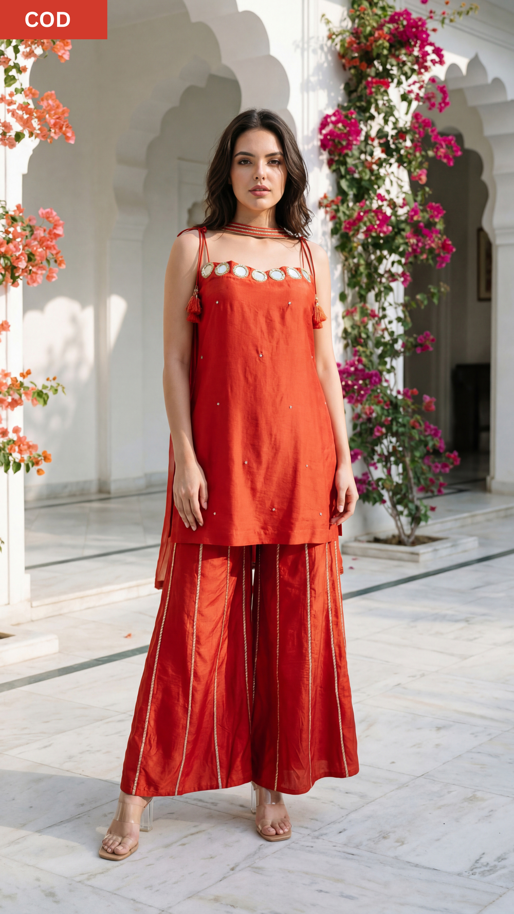 Amber Glow Russian Silk Suit Set