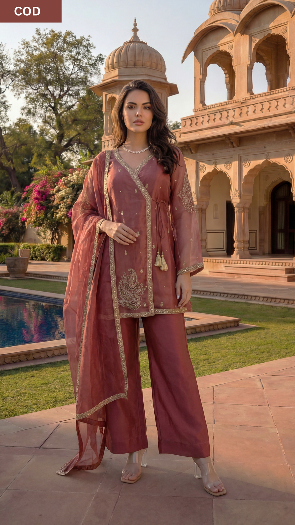 Blush Peach Swiss Tissue Suit Set