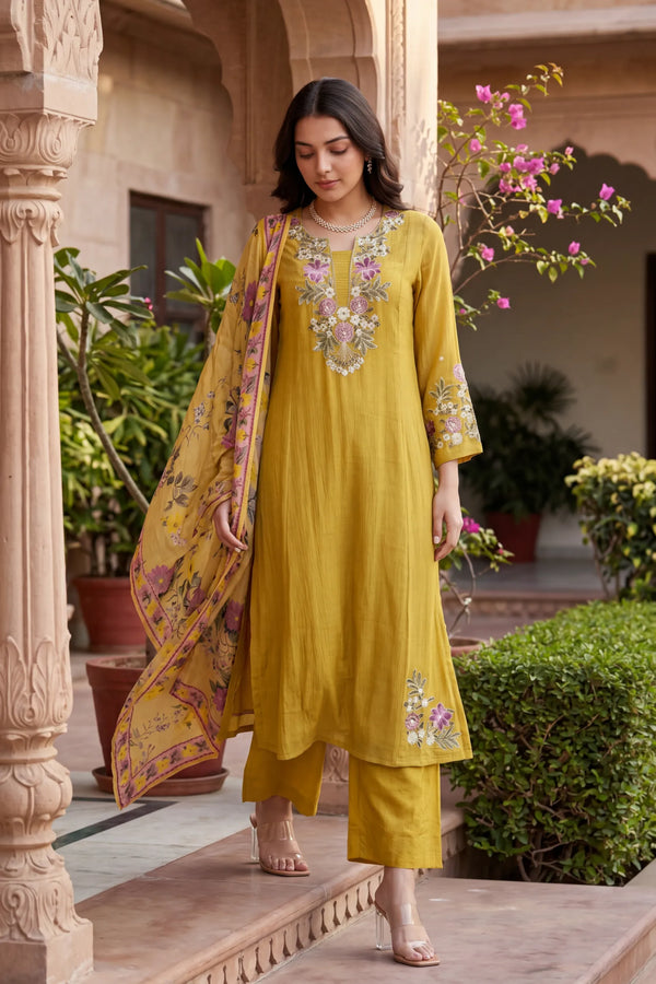 Honeydew Embroidered Suit Set