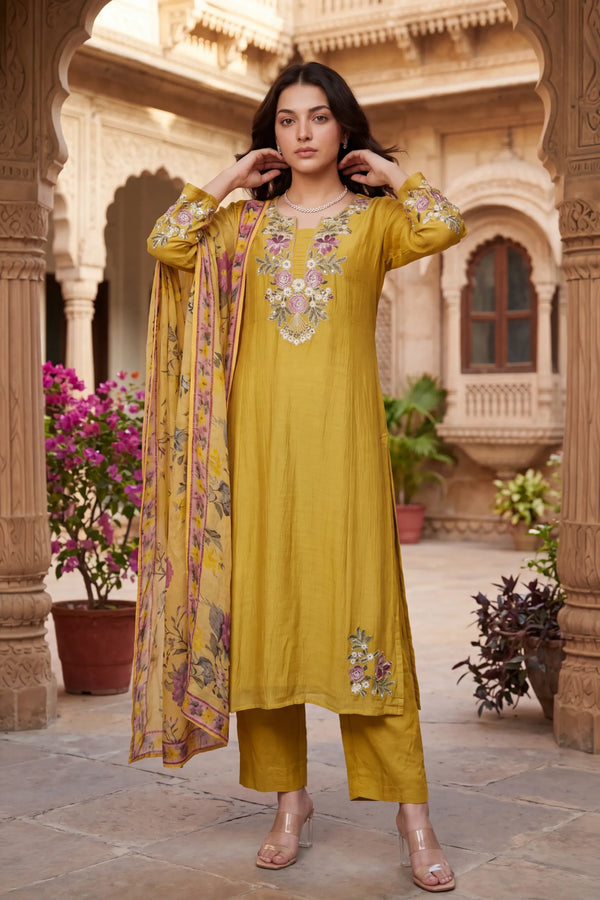 Honeydew Embroidered Suit Set