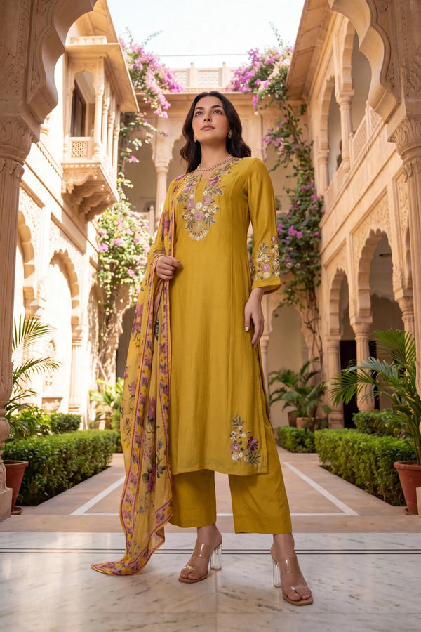 Honeydew Embroidered Suit Set