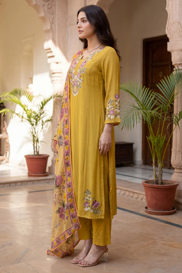 Honeydew Embroidered Suit Set