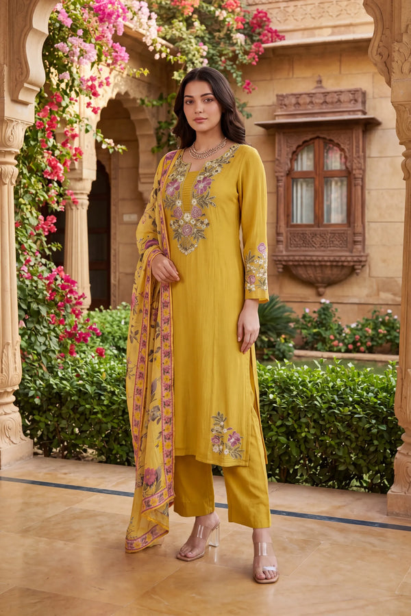 Honeydew Embroidered Suit Set