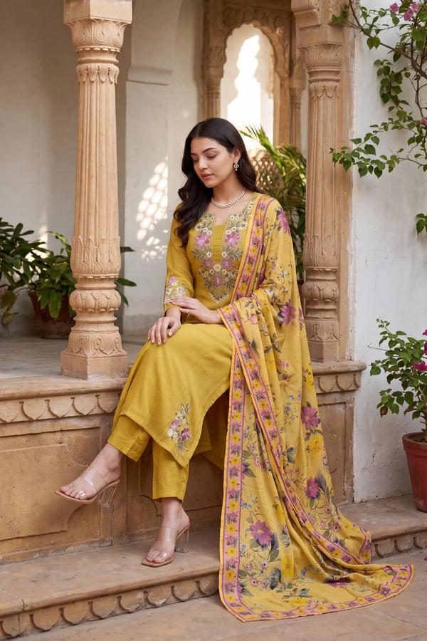 Honeydew Embroidered Suit Set