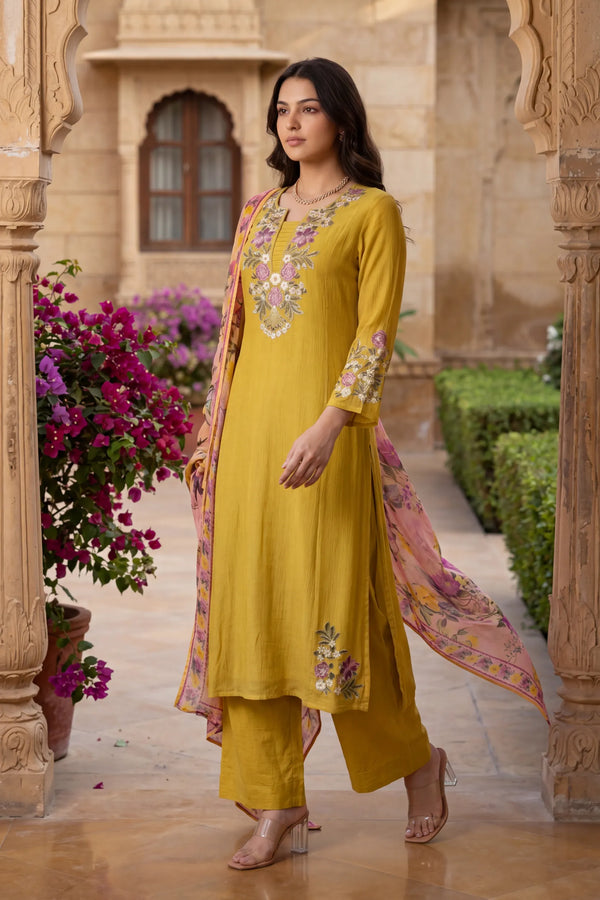 Honeydew Embroidered Suit Set