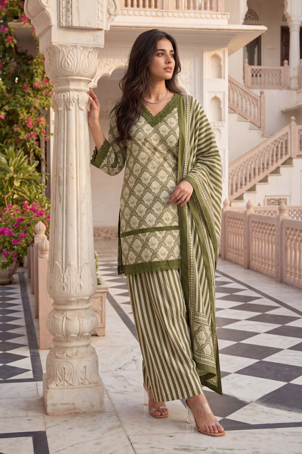 Olive Noor Farshi Set