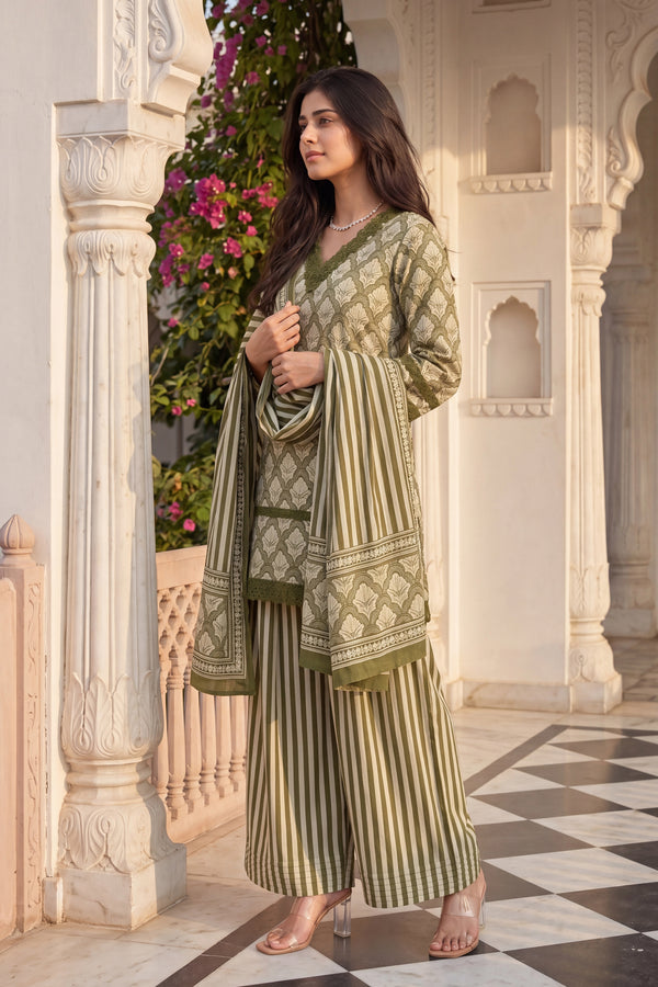 Olive Noor Farshi Set