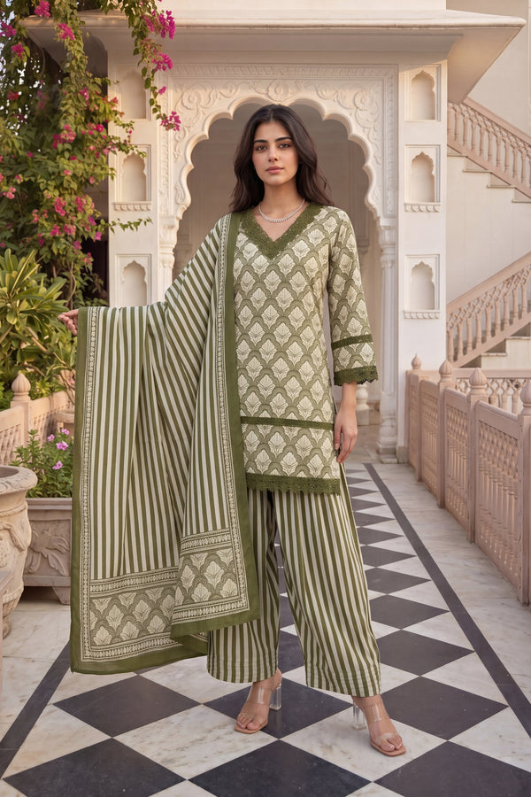Olive Noor Farshi Set