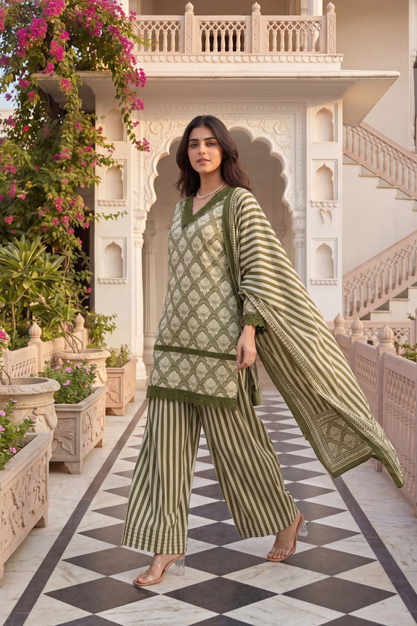 Olive Noor Farshi Set