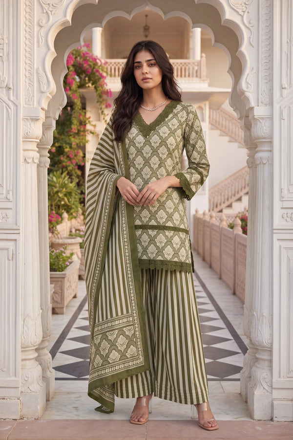 Olive Noor Farshi Set