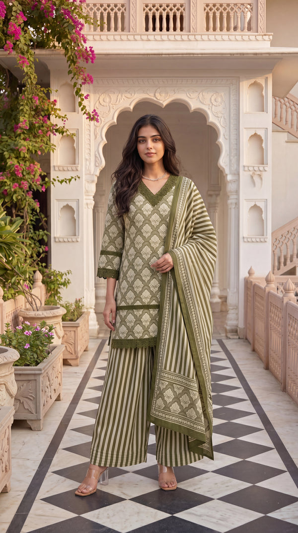 Olive Noor Farshi Set