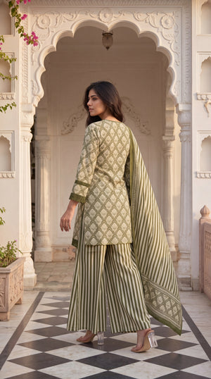 Olive Noor Farshi Set