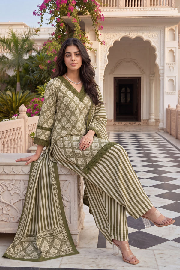 Olive Noor Farshi Set