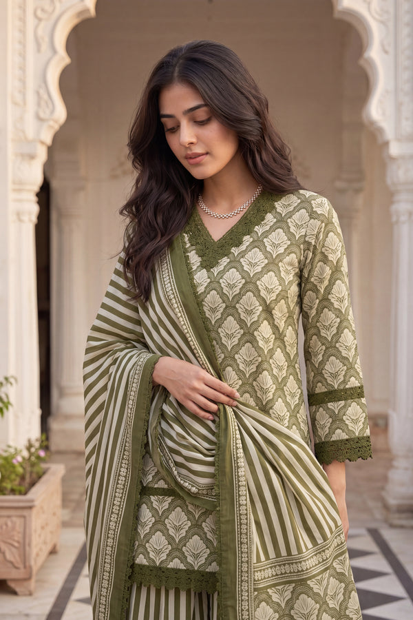 Olive Noor Farshi Set
