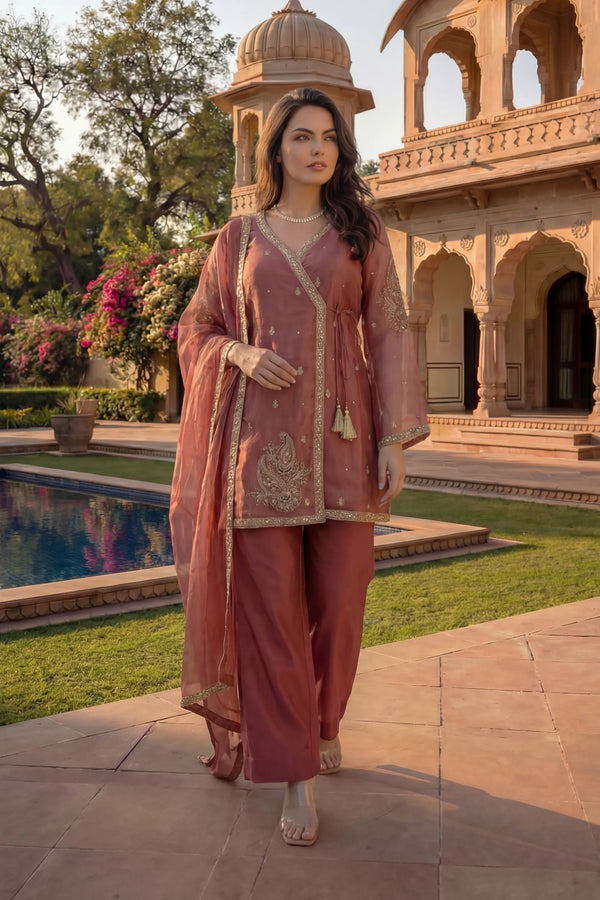 Blush Peach Swiss Tissue Suit Set