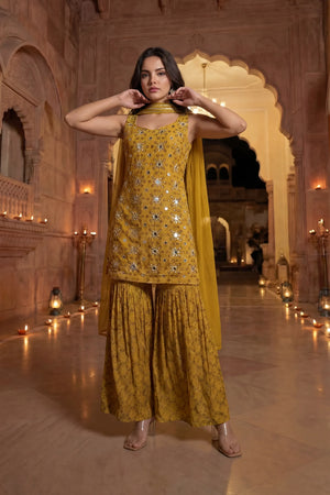Sunlit Marigold Chinon Suit Set