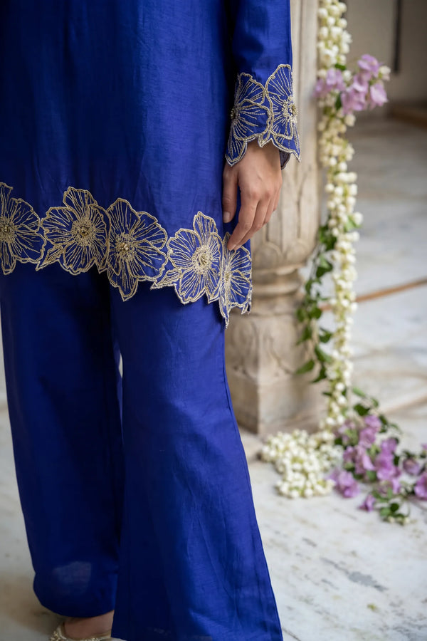 Royal Amethyst Russian Silk Suit Set
