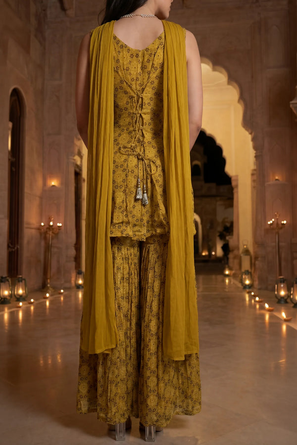 Sunlit Marigold Chinon Suit Set