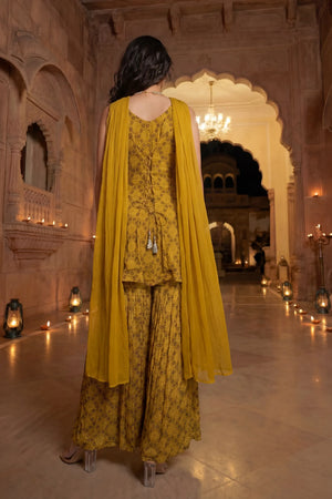Sunlit Marigold Chinon Suit Set
