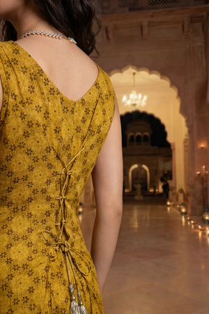Sunlit Marigold Chinon Suit Set