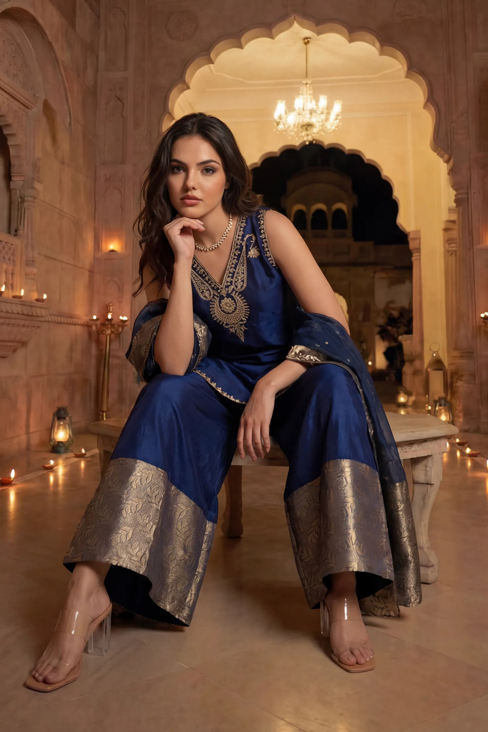 Imperial Plum Russian Silk Suit Set