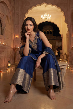 Imperial Plum Russian Silk Suit Set