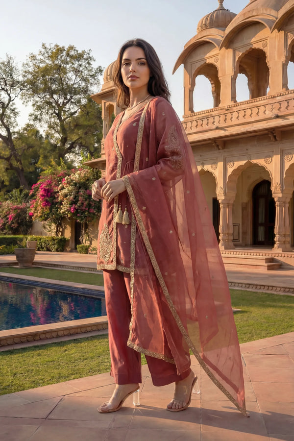 Blush Peach Swiss Tissue Suit Set