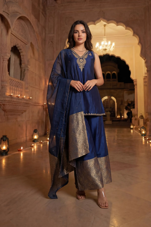 Imperial Plum Russian Silk Suit Set
