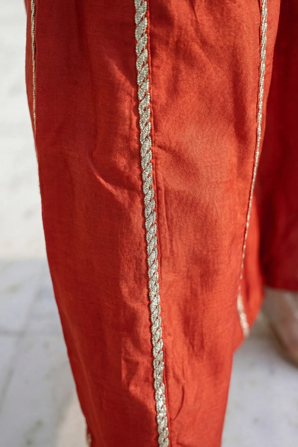 Amber Glow Russian Silk Suit Set