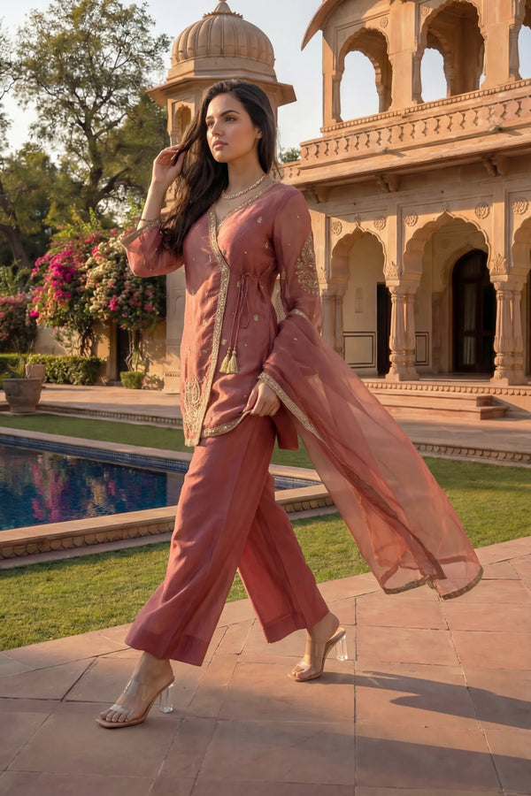 Blush Peach Swiss Tissue Suit Set