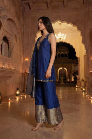 Imperial Plum Russian Silk Suit Set