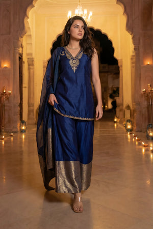 Imperial Plum Russian Silk Suit Set