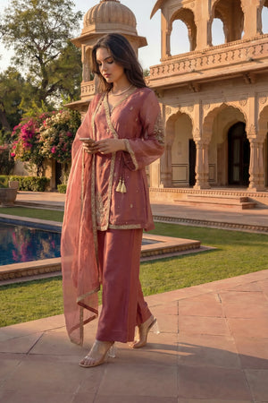 Blush Peach Swiss Tissue Suit Set