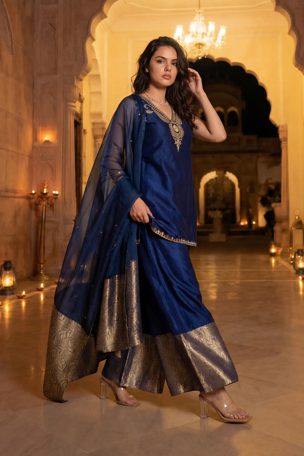 Imperial Plum Russian Silk Suit Set
