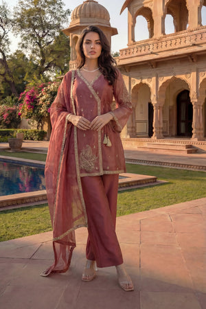 Blush Peach Swiss Tissue Suit Set