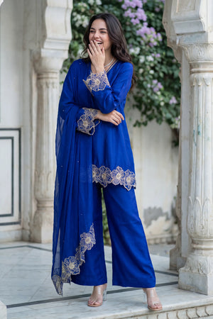 Royal Amethyst Russian Silk Suit Set