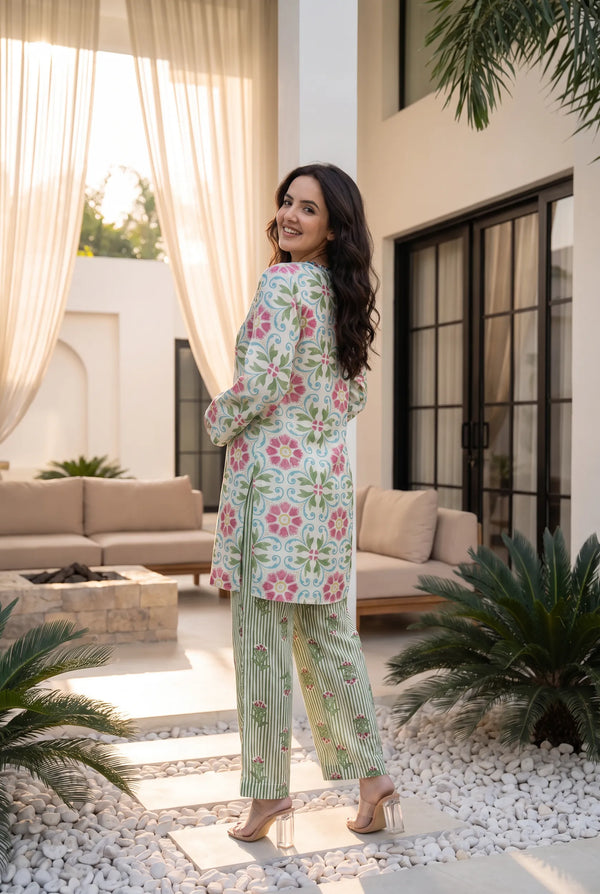 Mint Meadow Printed Co-Ord Set