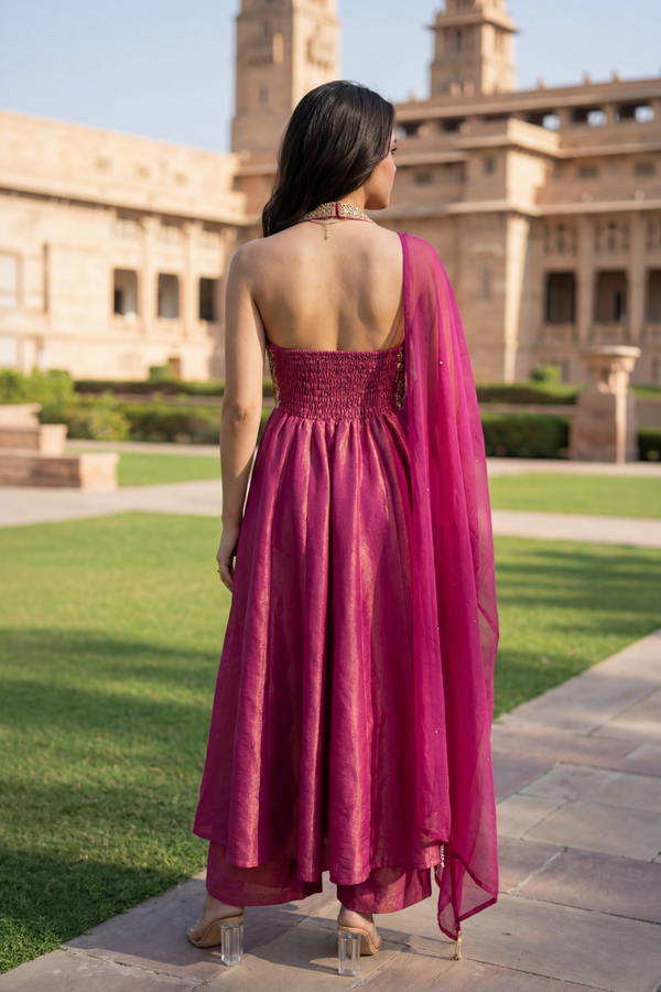Vintage Blush Anarkali Set