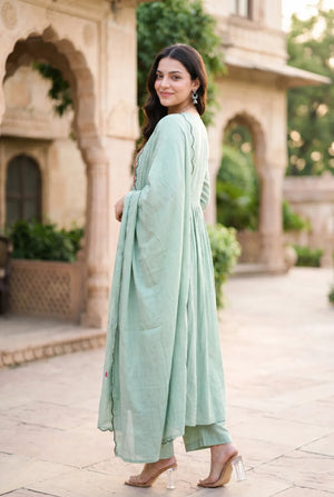 Mint Embroidered Suit Set